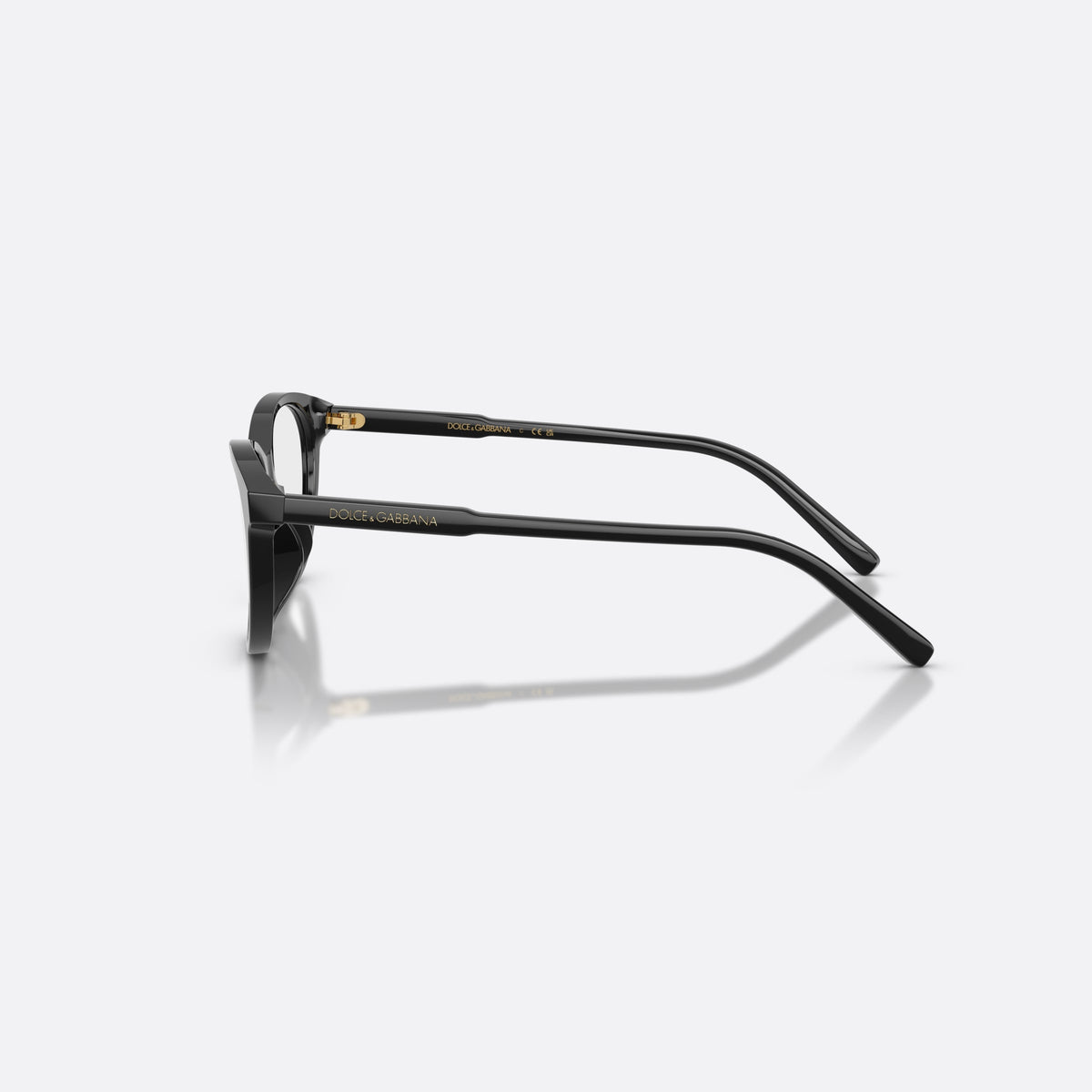 Rame ochelari de vedere Dolce & Gabbana DX3002 501, cat eye negru, pentru copii, punte integrată simplă, literele brandului pe brațe, vedere laterală