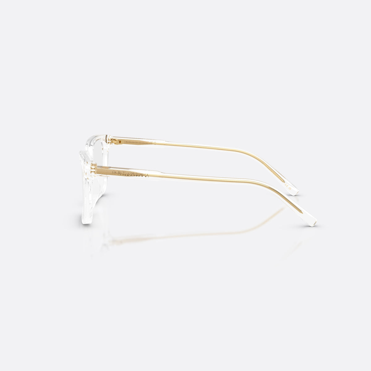 Dolce & Gabbana DX3003 3133 eyeglasses, clear square frame for kids, plain bridge, integrated into front, full-rim front, side view
