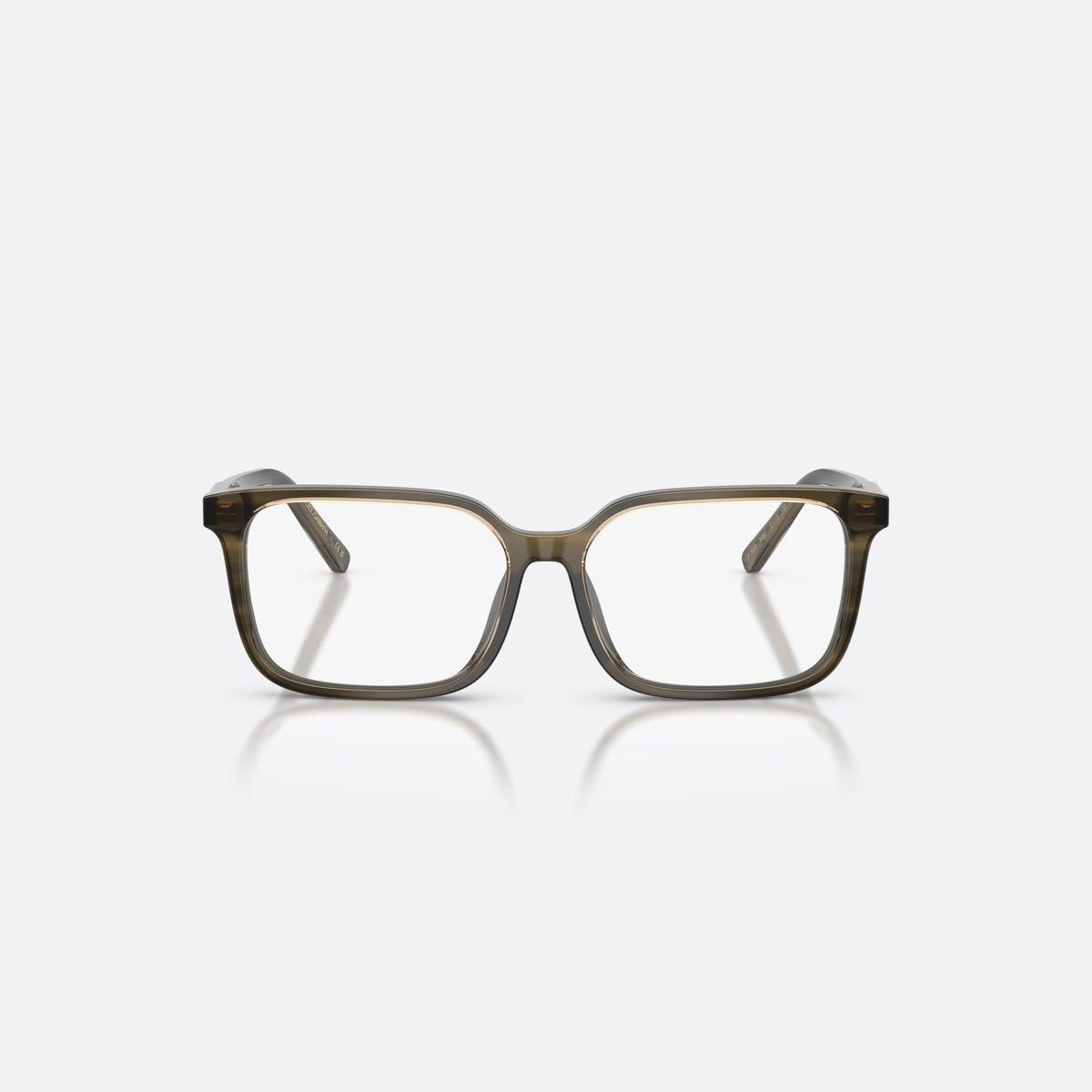 Dolce & Gabbana DX3003 3480 eyeglasses, green square frame for kids, plain bridge, brand lettering on temples, full-rim frame, front view