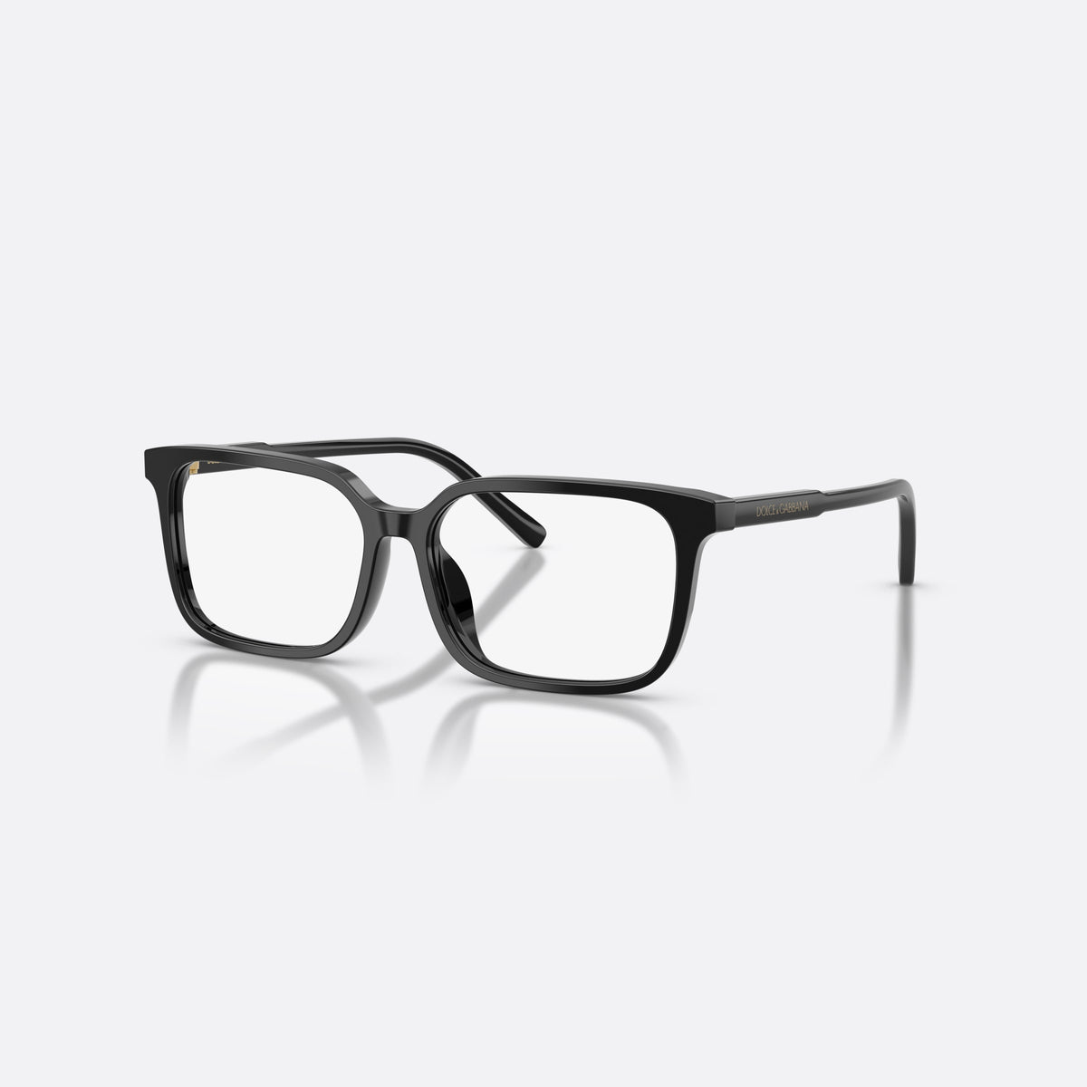 Dolce & Gabbana DX3003 501 eyeglasses, black square frame for kids, plain bridge, brand logo on temple, full-rim frame