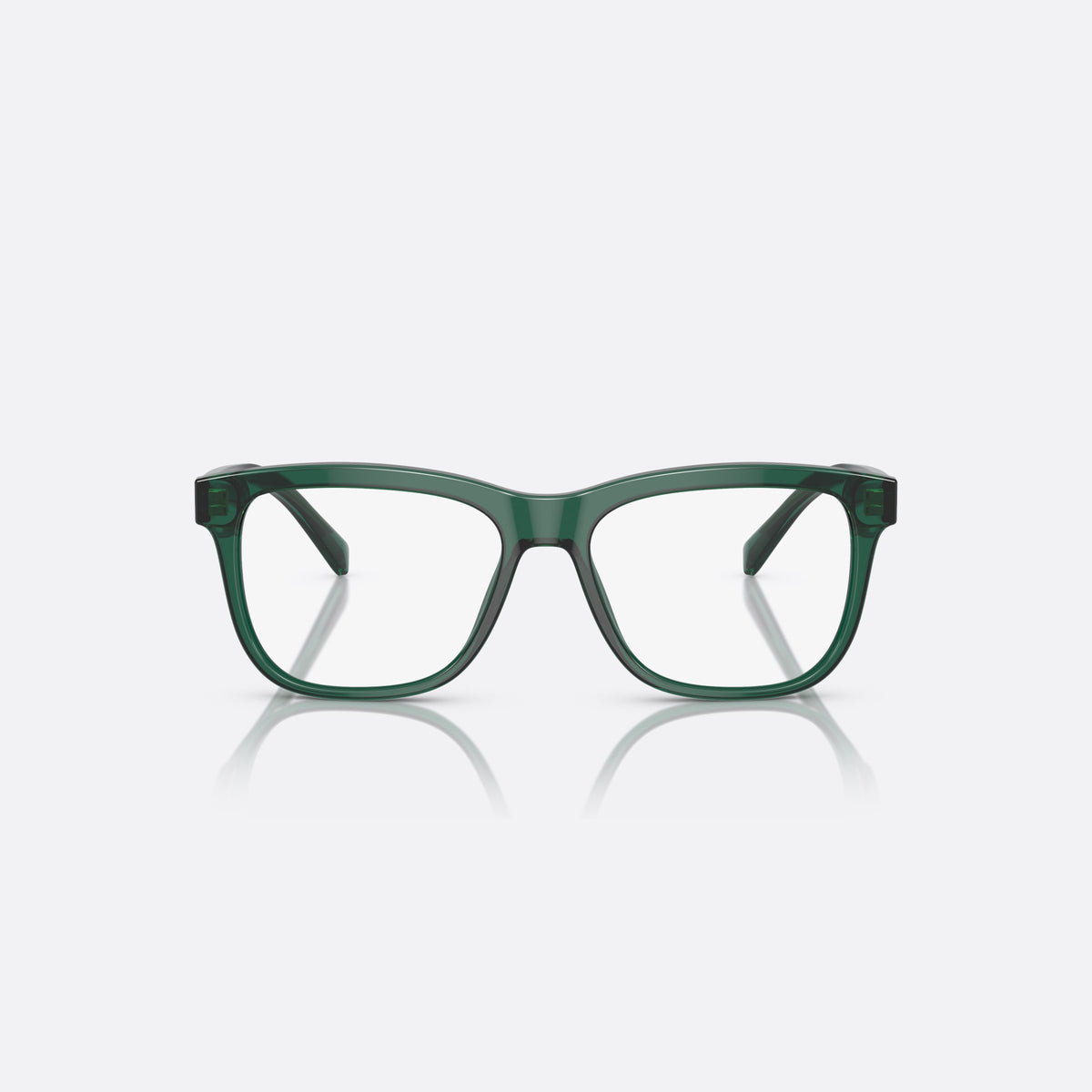 Dolce & Gabbana DX3356 3008 eyeglasses, green rectangle frame for kids, plain bridge, brand lettering on temples, full-rim frame, front view