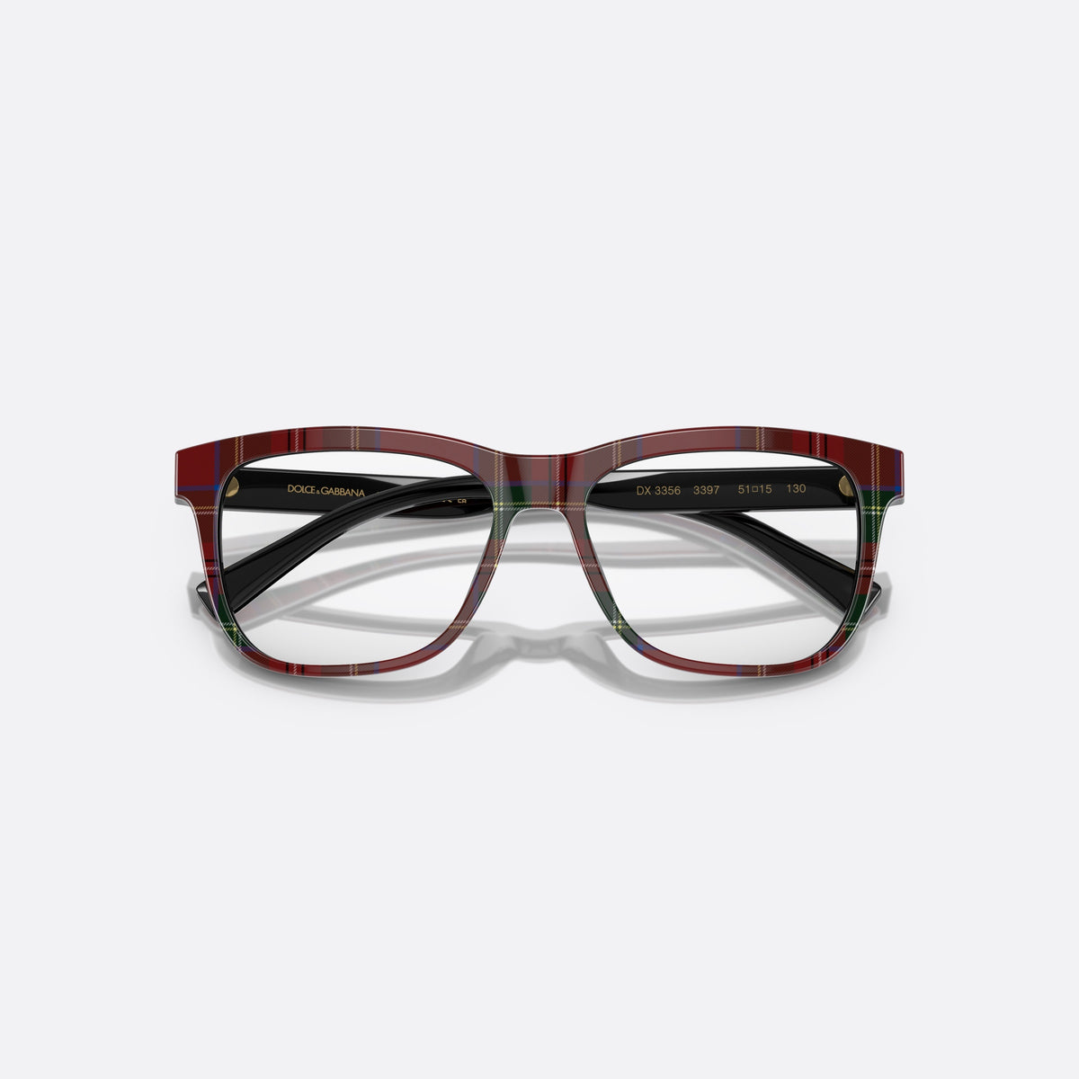 Rame ochelari de vedere Dolce & Gabbana DX3356 3397, rectangulari roșu, pentru copii, punte simplă cu două arcuri, literele brandului pe brațe, cu brațele pliate