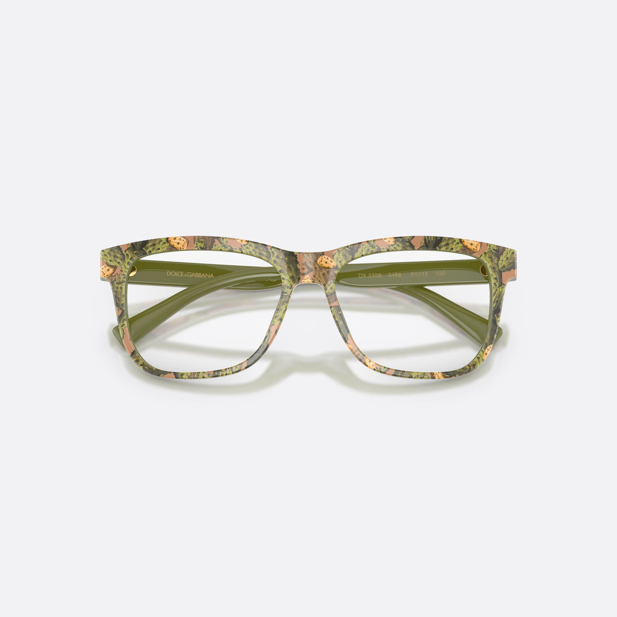 Dolce & Gabbana DX3356 3488 eyeglasses, multicolor rectangle frame for kids, plain integrated bridge, brand lettering on temples, folded