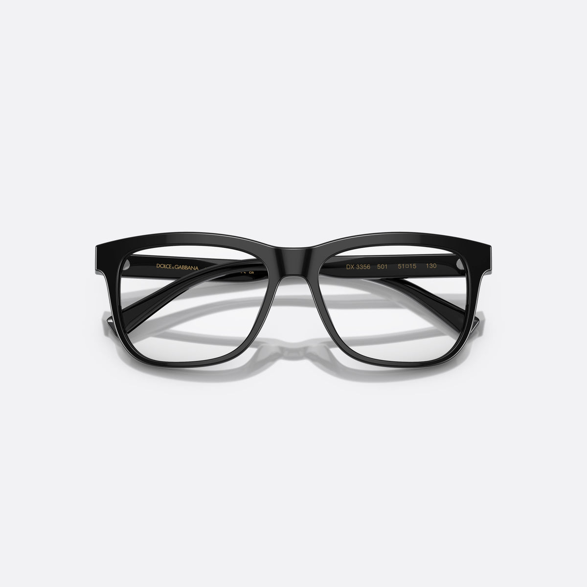 Rame ochelari de vedere Dolce & Gabbana DX3356 501, rectangulari negru, pentru copii, punte plină, literele brandului pe brațe, cu brațele pliate