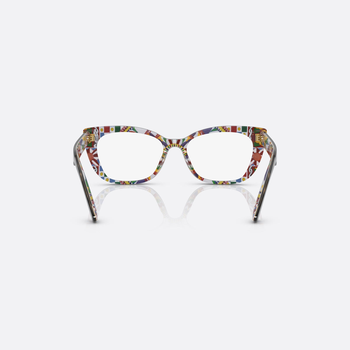 Dolce & Gabbana DX3357 3217 eyeglasses, havana cat eye frame for kids, plain bridge joining the rims, slim tapered temples, back view