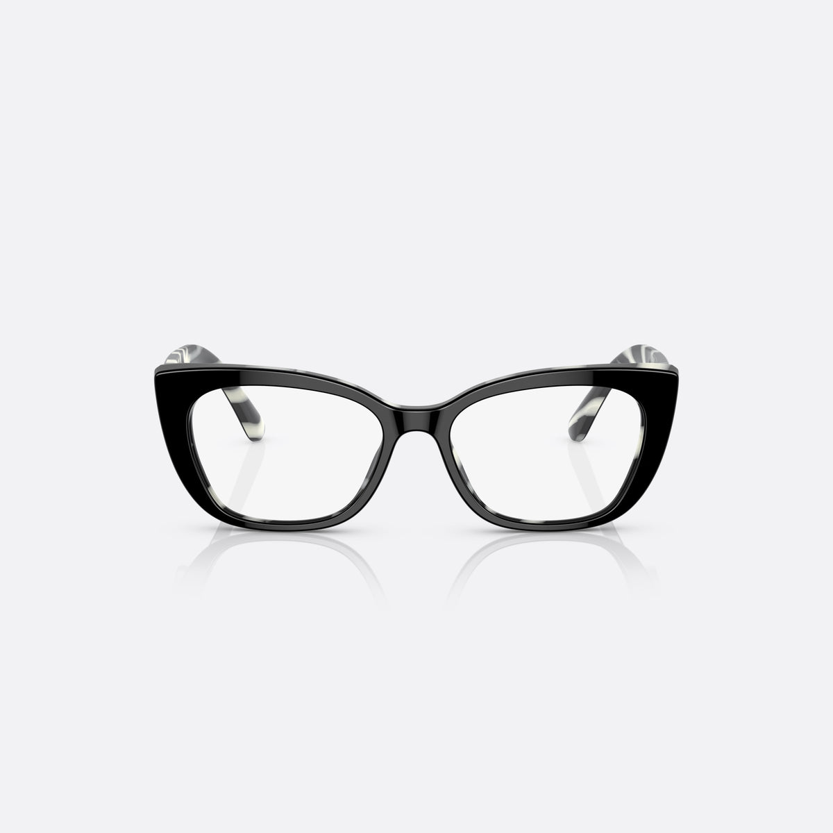 Rame ochelari de vedere Dolce & Gabbana DX3357 3372, cat eye negru, pentru copii, punte integrată simplă, literele brandului pe brațe, vedere din față