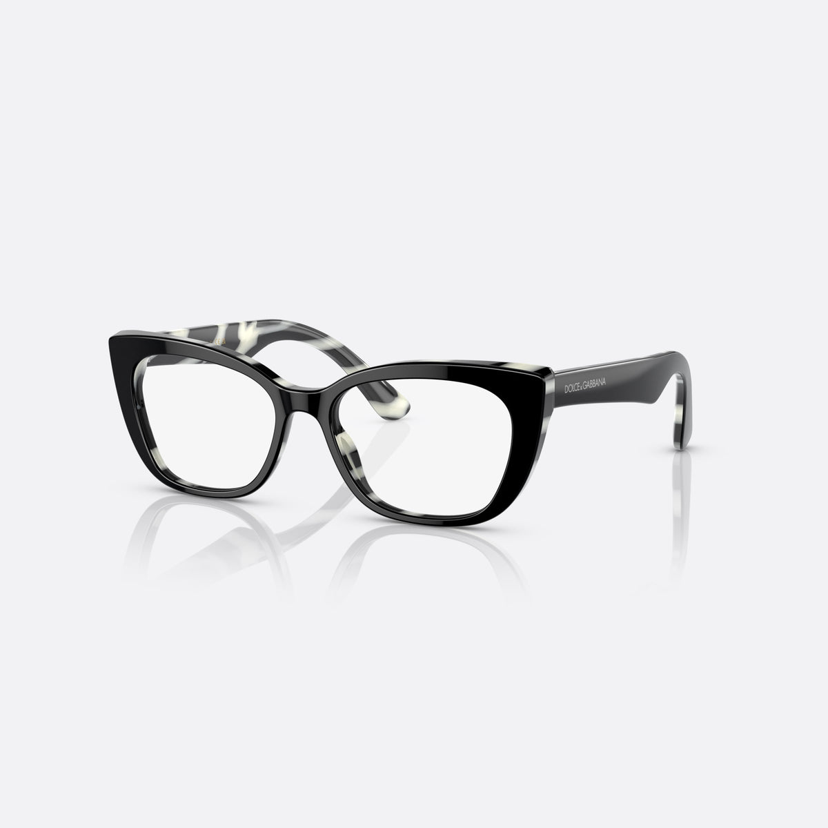 Dolce & Gabbana DX3357 3372 eyeglasses, black cat eye frame for kids, keyhole bridge, brand lettering on temples, full-rim frame