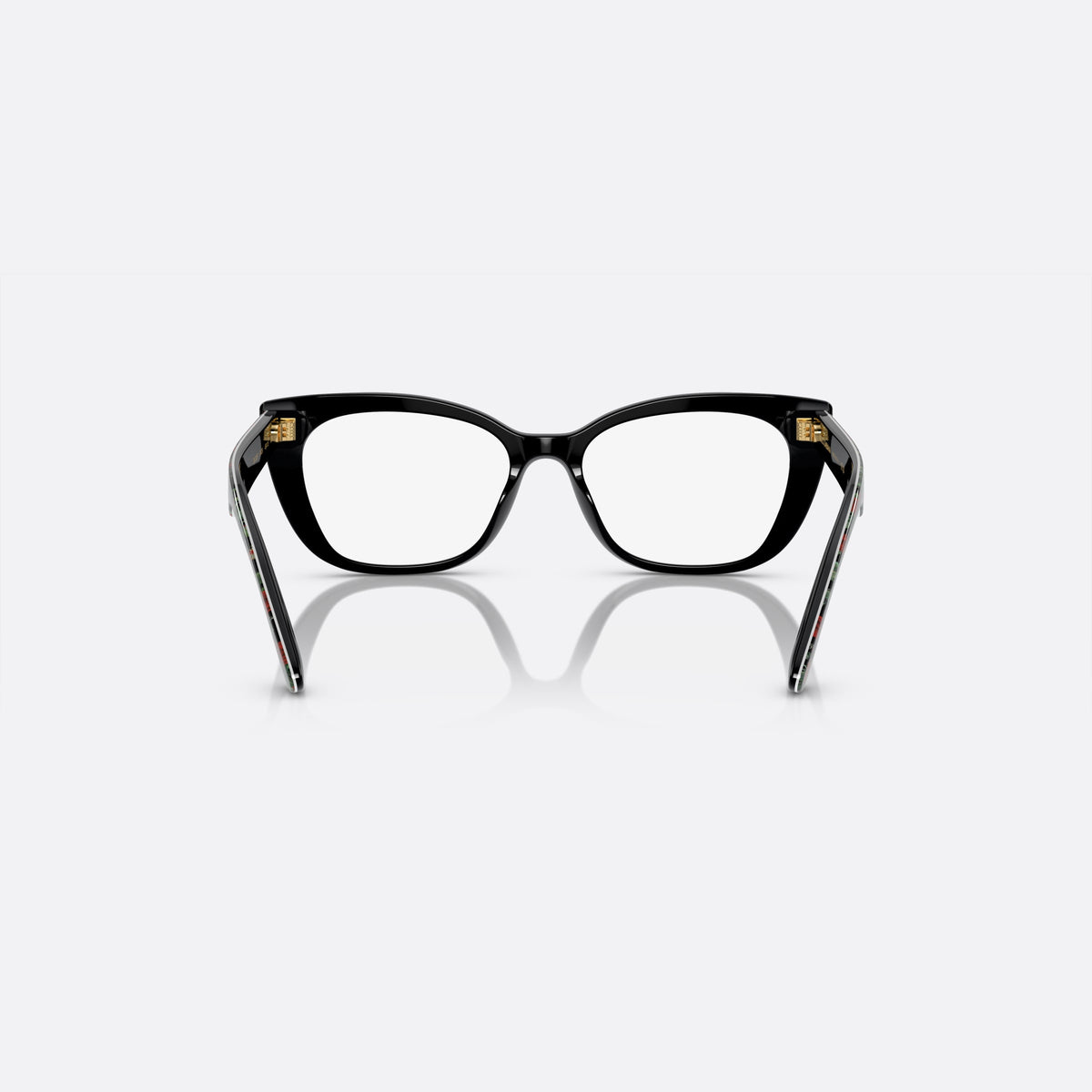 Dolce & Gabbana DX3357 3426 eyeglasses, white cat eye frame for kids, plain bridge, brand lettering on the temples, full-rim frame, back view