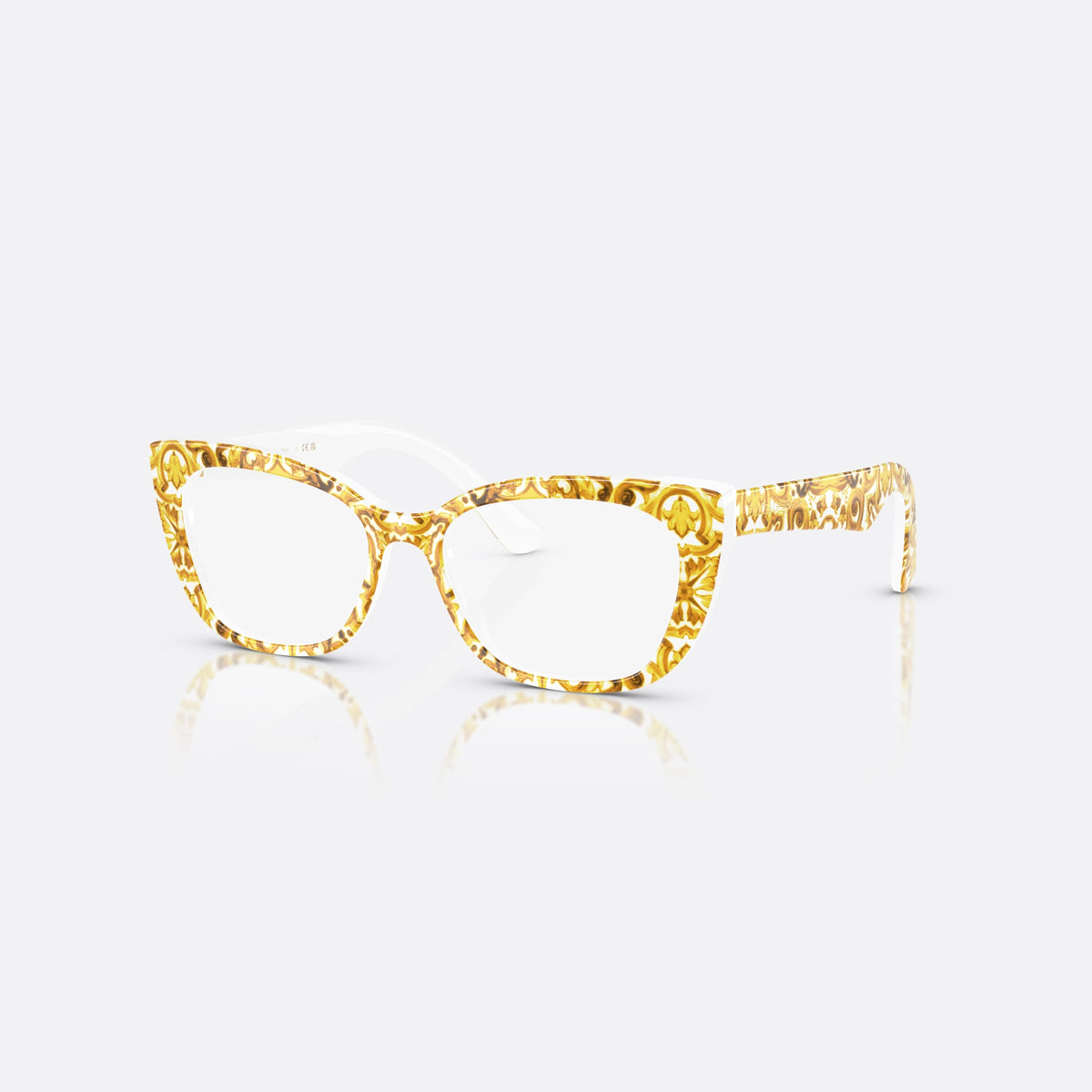Rame ochelari de vedere Dolce & Gabbana DX3357 3434, cat eye galben, pentru copii, punte simplă, brațe subțiri cu capete înguste, ramă completă