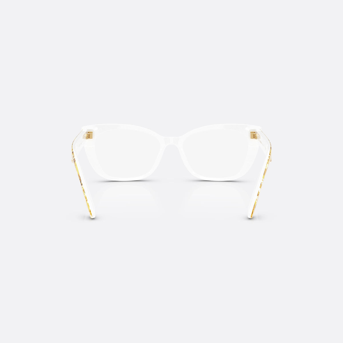 Rame ochelari de vedere Dolce & Gabbana DX3357 3434, cat eye galben, pentru copii, punte simplă, brațe subțiri cu capete înguste, ramă completă, vedere din spate