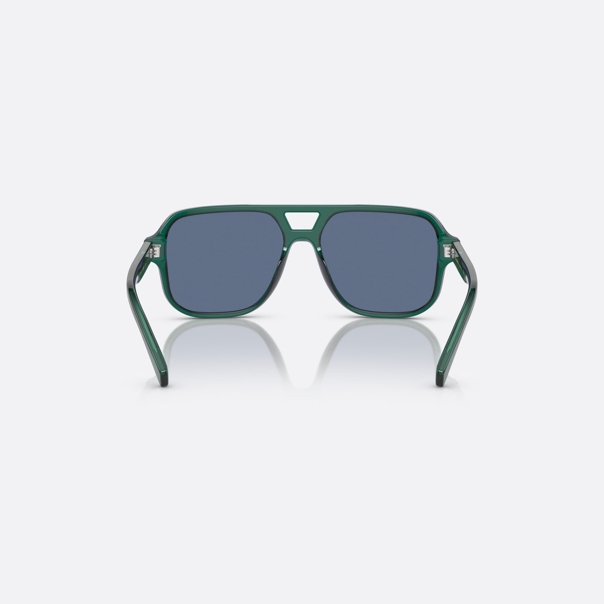 Dolce & Gabbana DX4003 300880 sunglasses, green pilot frame for kids, double bridge with open cutout, slim tapered temples, back view