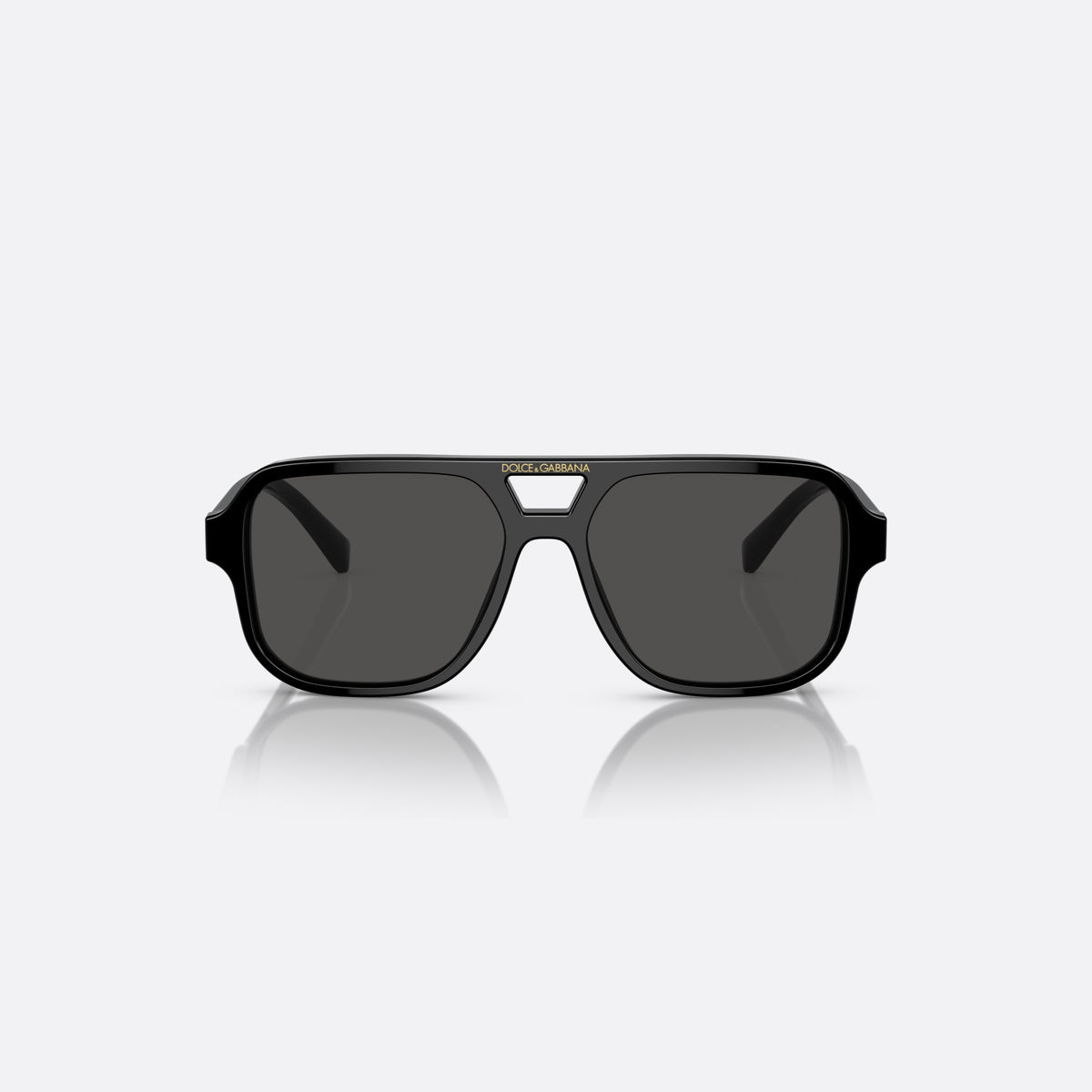 Dolce & Gabbana DX4003 335587 sunglasses, black pilot frame for kids, keyhole bridge, brand lettering on the bridge, front view