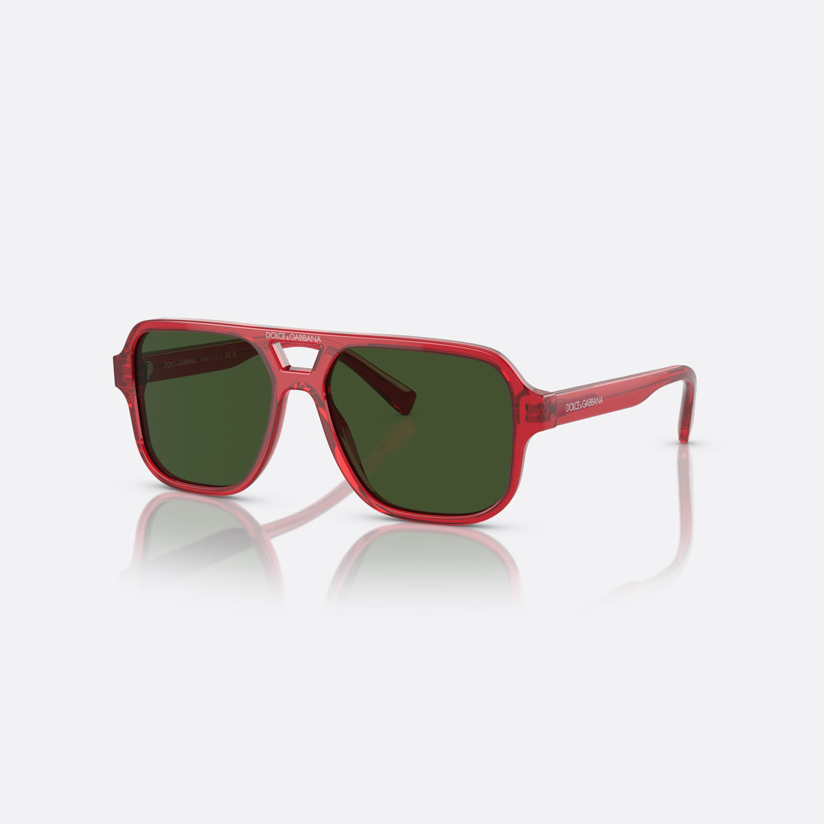 Ochelari de soare Dolce & Gabbana DX4003 340971, pilot roșu, pentru copii, punte dublă cu centru deschis, ramă completă