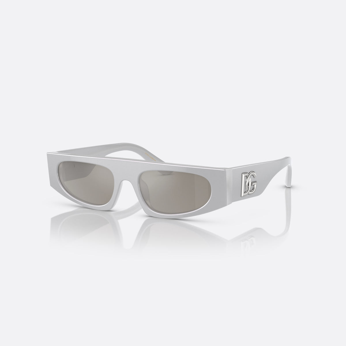 Dolce & Gabbana DX4004 33736G sunglasses, grey rectangle frame for kids, keyhole bridge, brand logo on temple, full rim frame