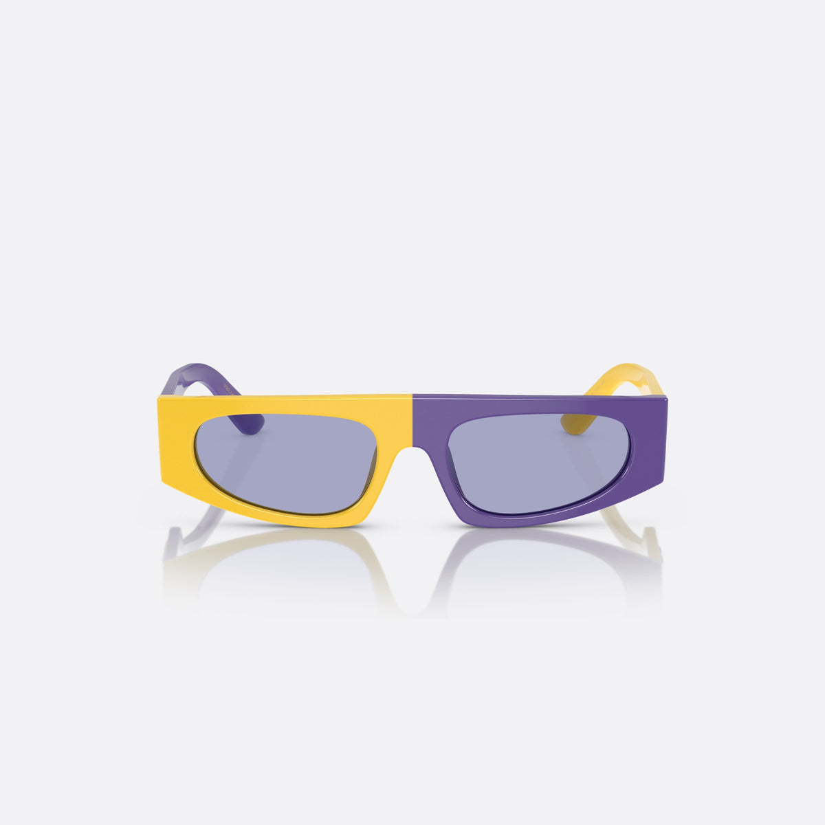 Ochelari de soare Dolce & Gabbana DX4004 34131A, rectangulari galben, pentru copii, punte integrată simplă, logo al brandului în relief pe braț, vedere din față