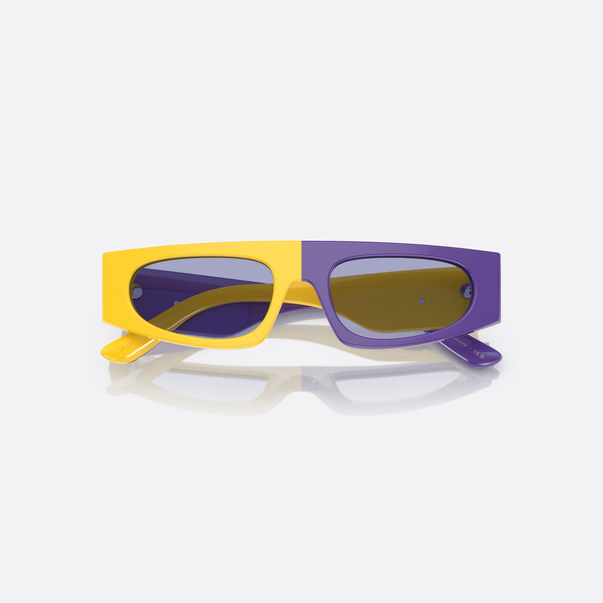 Ochelari de soare Dolce & Gabbana DX4004 34131A, rectangulari galben, pentru copii, punte integrată simplă, logo al brandului în relief pe braț, cu brațele pliate