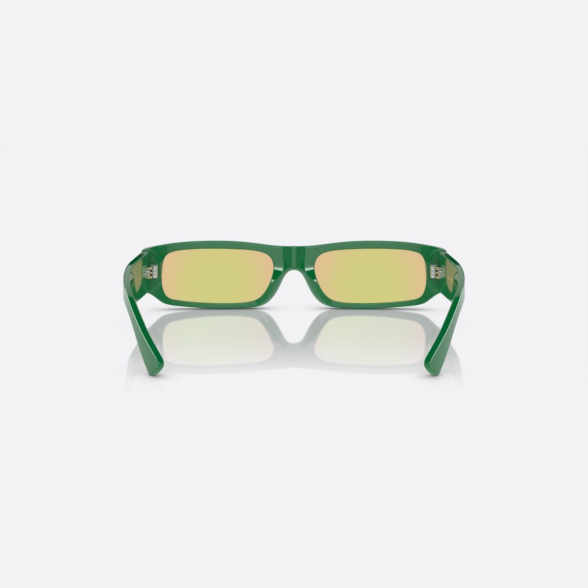 Dolce & Gabbana DX4005 33118N sunglasses, green rectangle frame for kids, plain bridge, brand logo plaque on temple, back view