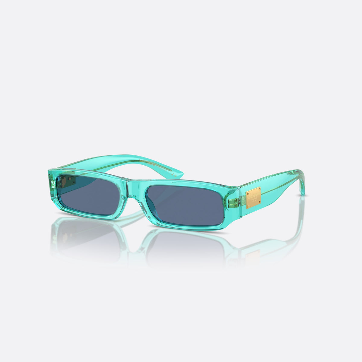 Dolce & Gabbana DX4005 332280 sunglasses, blue rectangle frame for kids, plain bridge, integrated into frame, full-rim frame