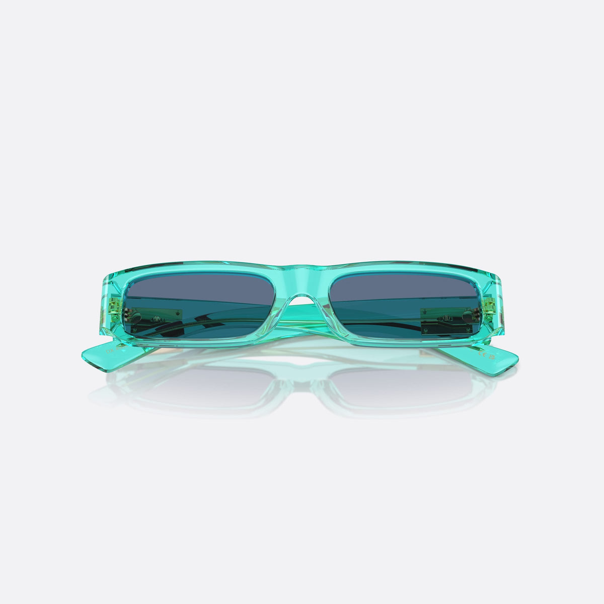 Dolce & Gabbana DX4005 332280 sunglasses, blue rectangle frame for kids, plain bridge, integrated into frame, full-rim frame, folded