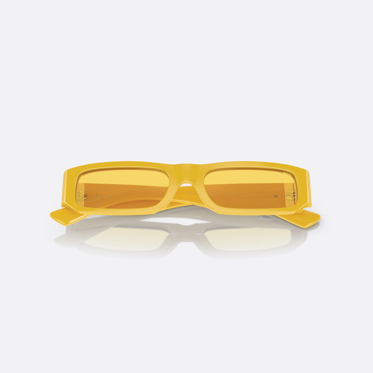 Ochelari de soare Dolce & Gabbana DX4005 3334C9, rectangulari galben, pentru copii, punte simplă, plăcuță cu logoul brandului pe braț, cu brațele pliate