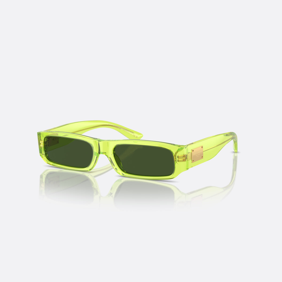 Dolce & Gabbana DX4005 344171 sunglasses, green rectangle frame for kids, plain bridge, brand plaque on temple, wide tapered temples