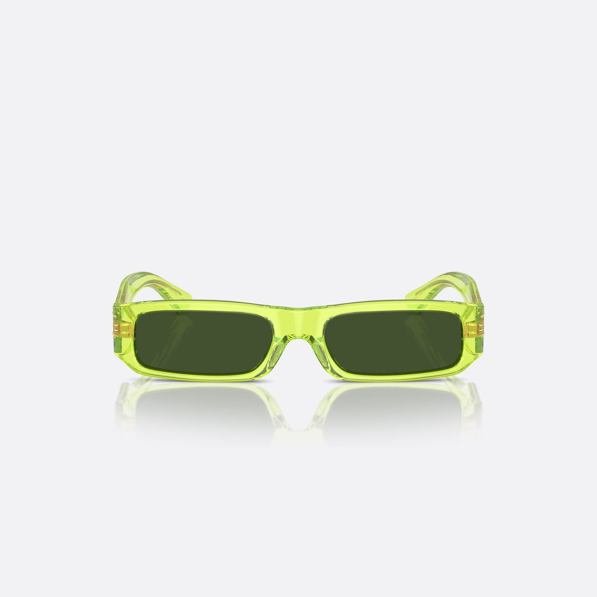 Dolce & Gabbana DX4005 344171 sunglasses, green rectangle frame for kids, plain bridge, brand plaque on temple, wide tapered temples, front view