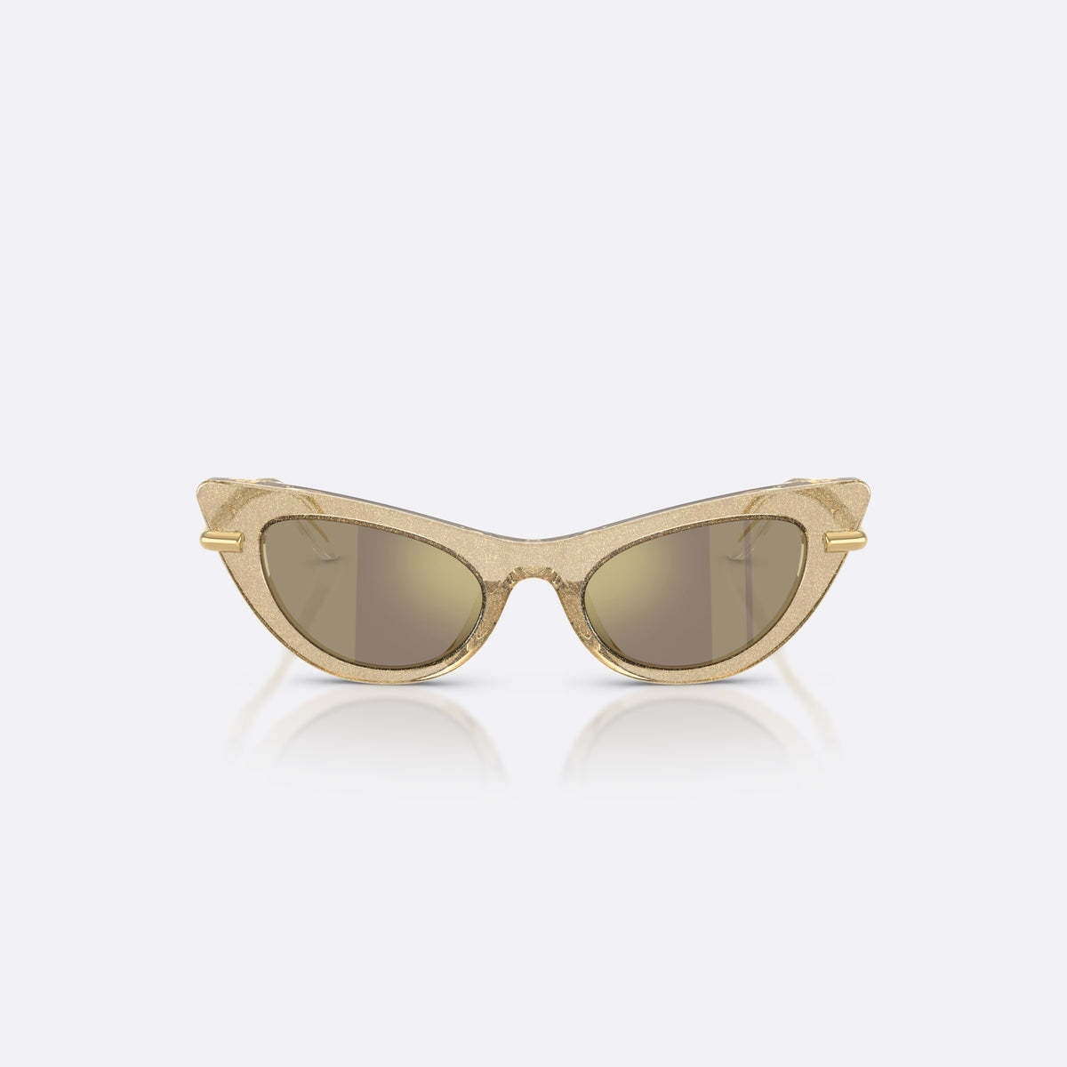 Dolce & Gabbana DX4008 31035A sunglasses, gold cat eye frame for kids, plain bridge, brand lettering on temples, full-rim frame, front view