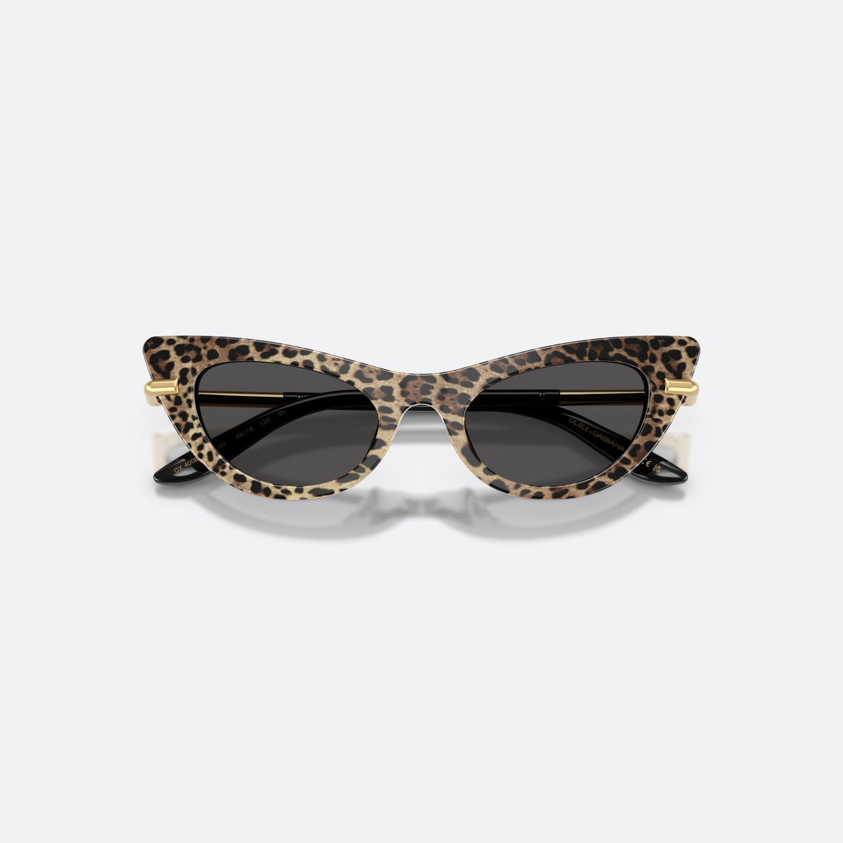 Ochelari de soare Dolce & Gabbana DX4008 316397, cat eye maro, pentru copii, punte keyhole, literele brandului pe brațe, cu brațele pliate