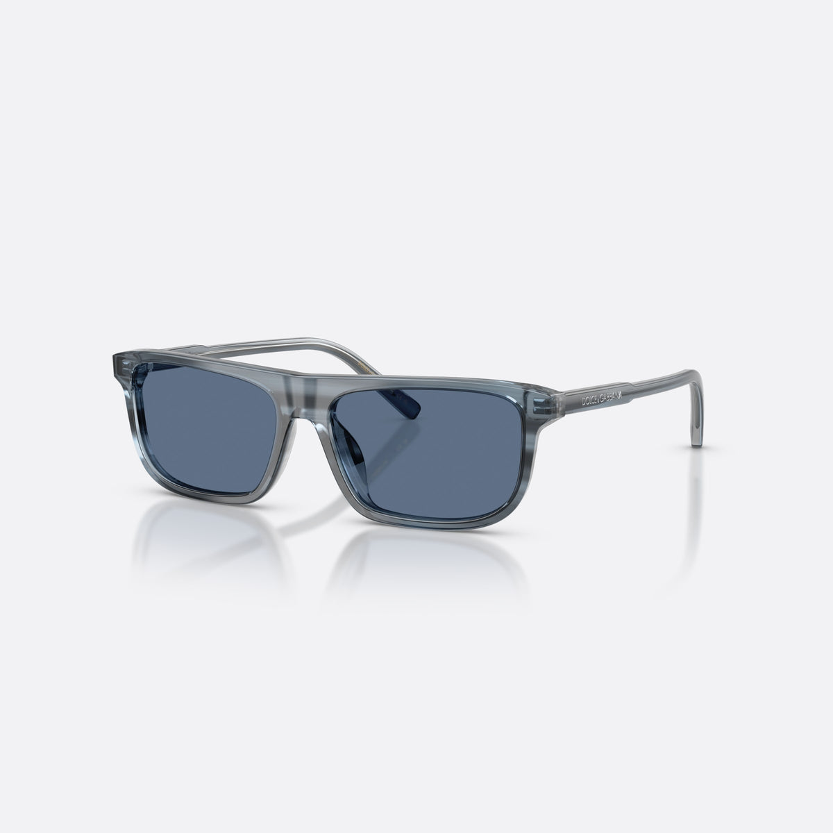 Dolce & Gabbana DX4009 348280 sunglasses, blue rectangle frame for kids, plain bridge, brand lettering on temples, full-rim frame