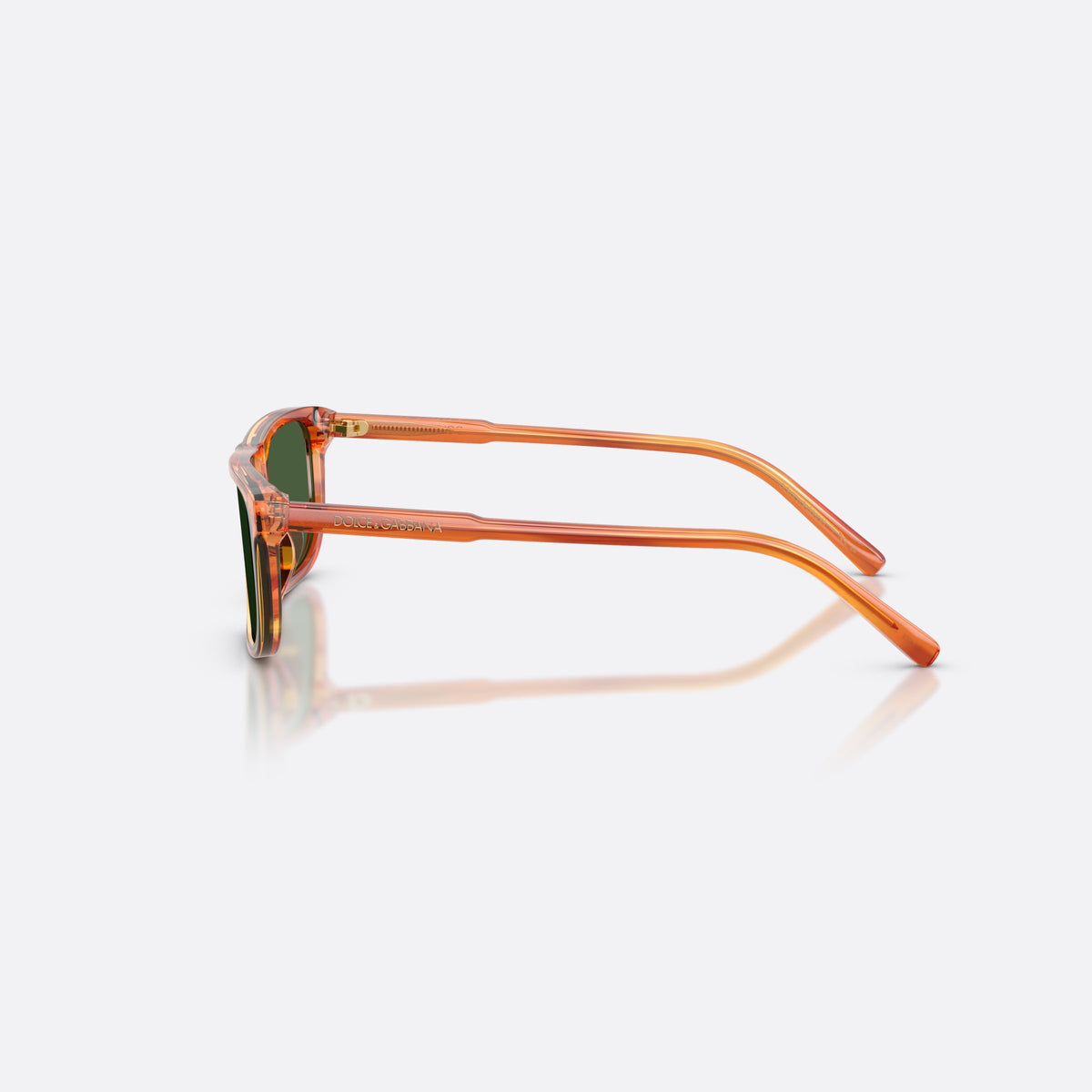 Dolce & Gabbana DX4009 348371 sunglasses, brown rectangle frame for kids, plain bridge, brand lettering on temples, full rim, side view