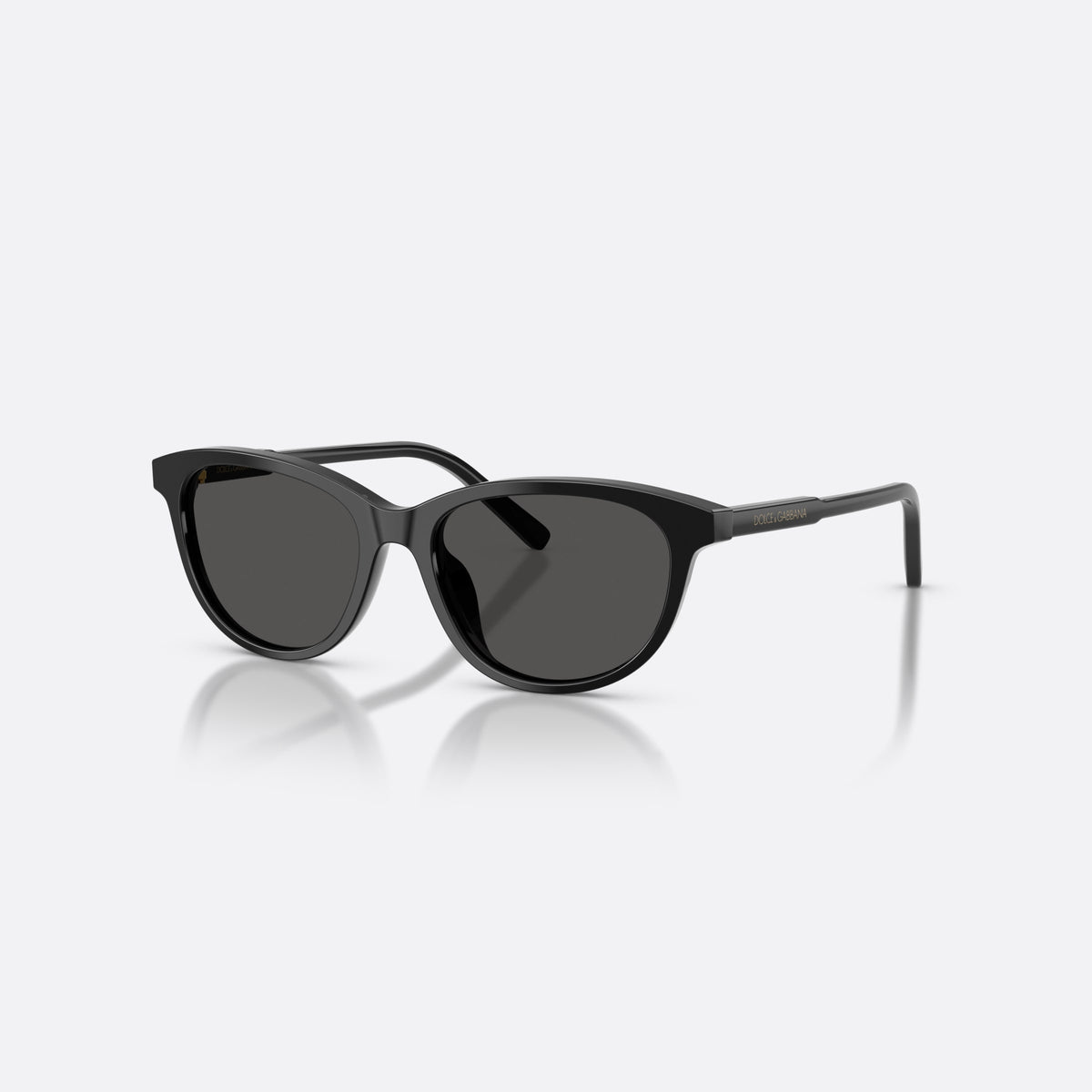Ochelari de soare Dolce & Gabbana DX4010 501/87, cat eye negru, pentru copii, punte simplă, literele brandului pe brațe, ramă completă