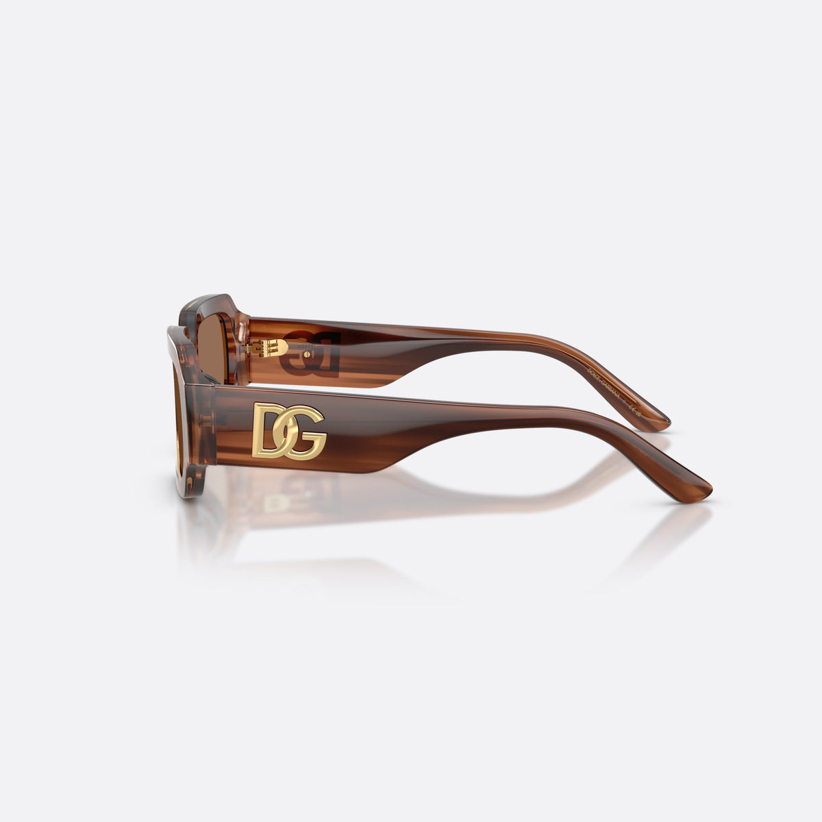 Ochelari de soare Dolce & Gabbana DX4011 348173, patrati maro, pentru copii, punte simplă, literele brandului pe braț, vedere laterală