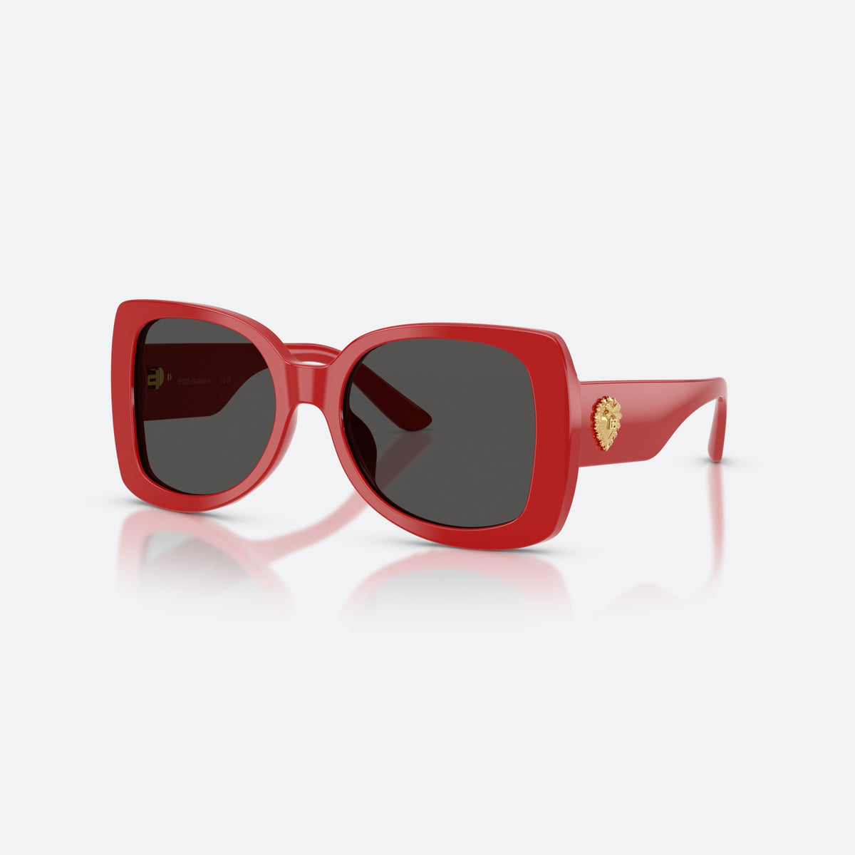 Ochelari de soare Dolce & Gabbana DX4012 308887, fluture roșu, pentru copii, punte simplă, literele brandului pe braț, ramă completă
