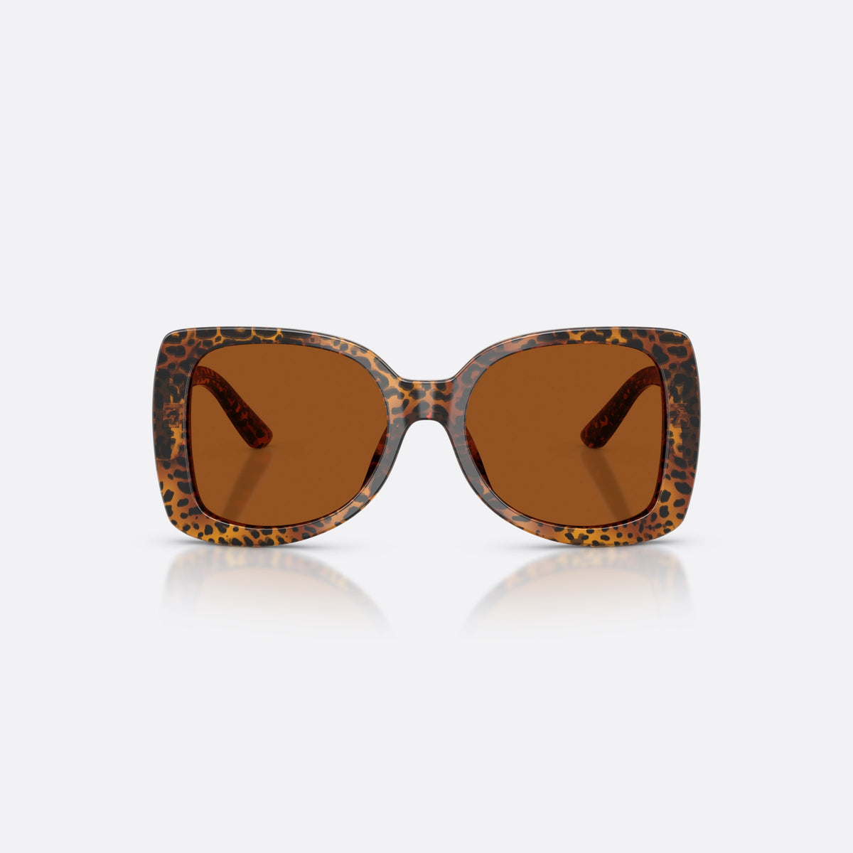 Dolce & Gabbana DX4012 347073 sunglasses, brown butterfly frame for kids, plain bridge, gold-tone plaque on temple, full-rim frame, front view