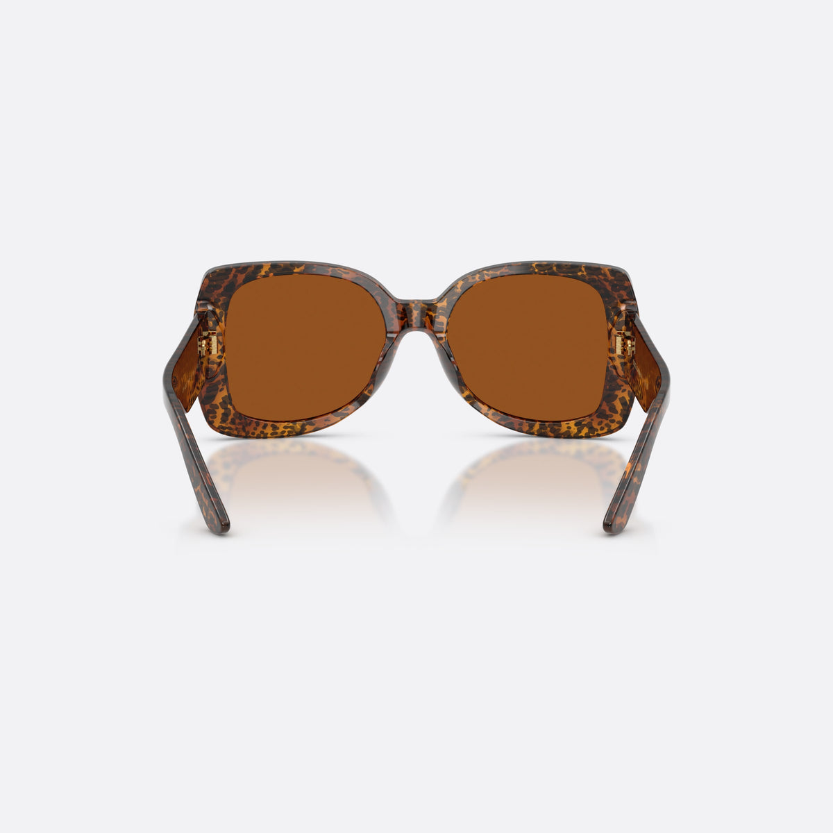 Dolce & Gabbana DX4012 347073 sunglasses, brown butterfly frame for kids, plain bridge, gold-tone plaque on temple, full-rim frame, back view