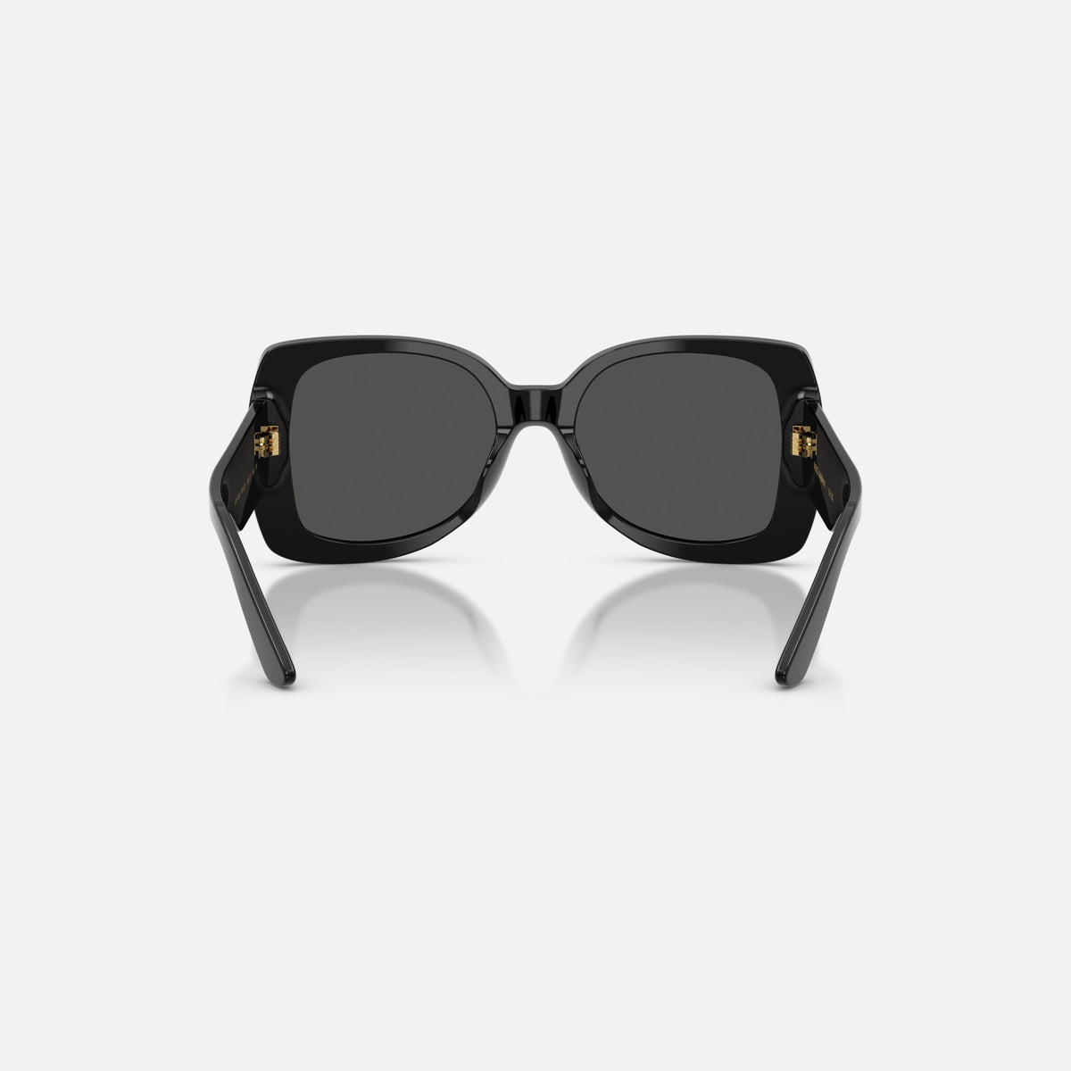 Dolce & Gabbana DX4012 501/87 sunglasses, black butterfly frame for kids, plain bridge, brand lettering on temples, back view