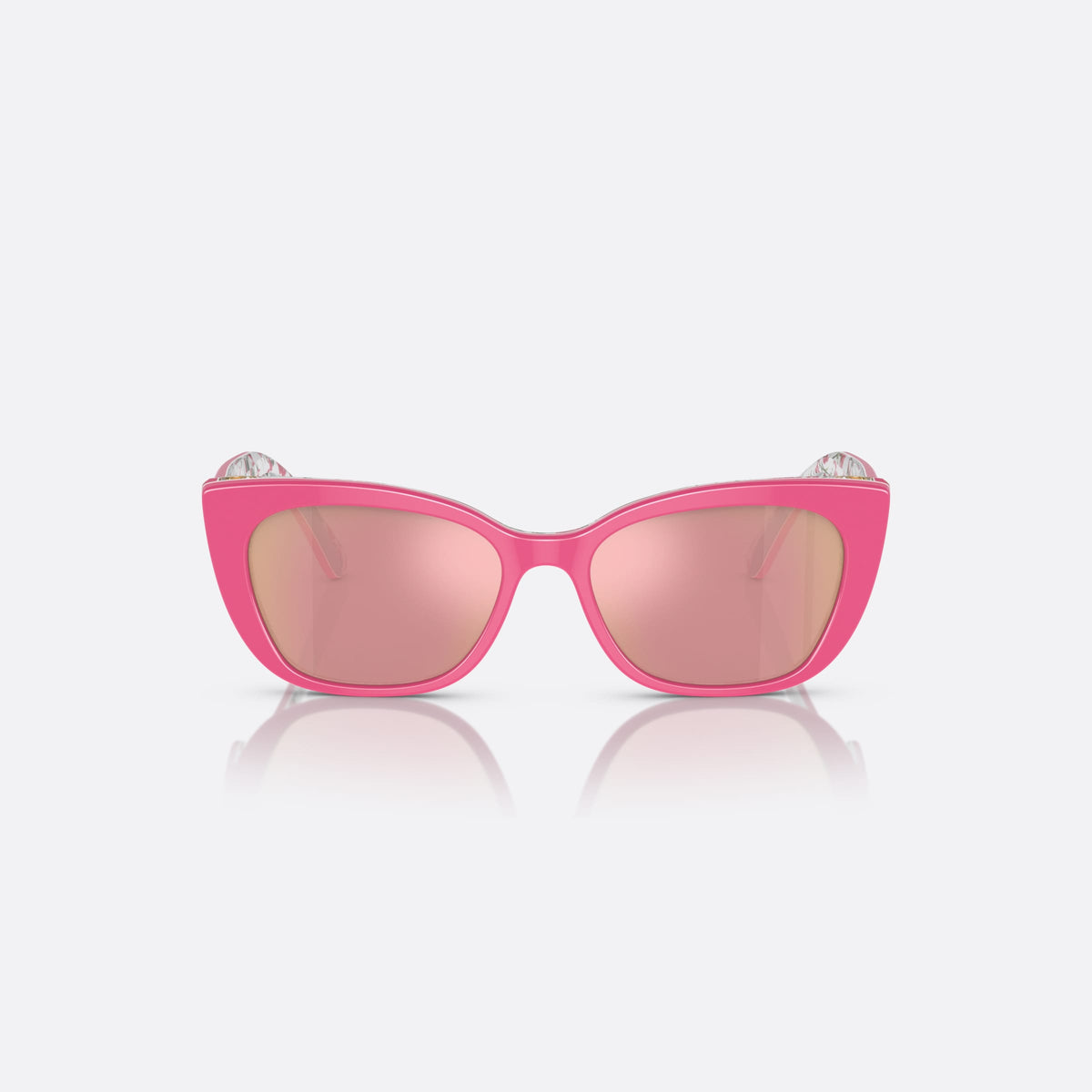 Dolce & Gabbana DX4427 3207/Z sunglasses, pink cat eye frame for kids, plain bridge, brand lettering on temples, full-rim frame, front view