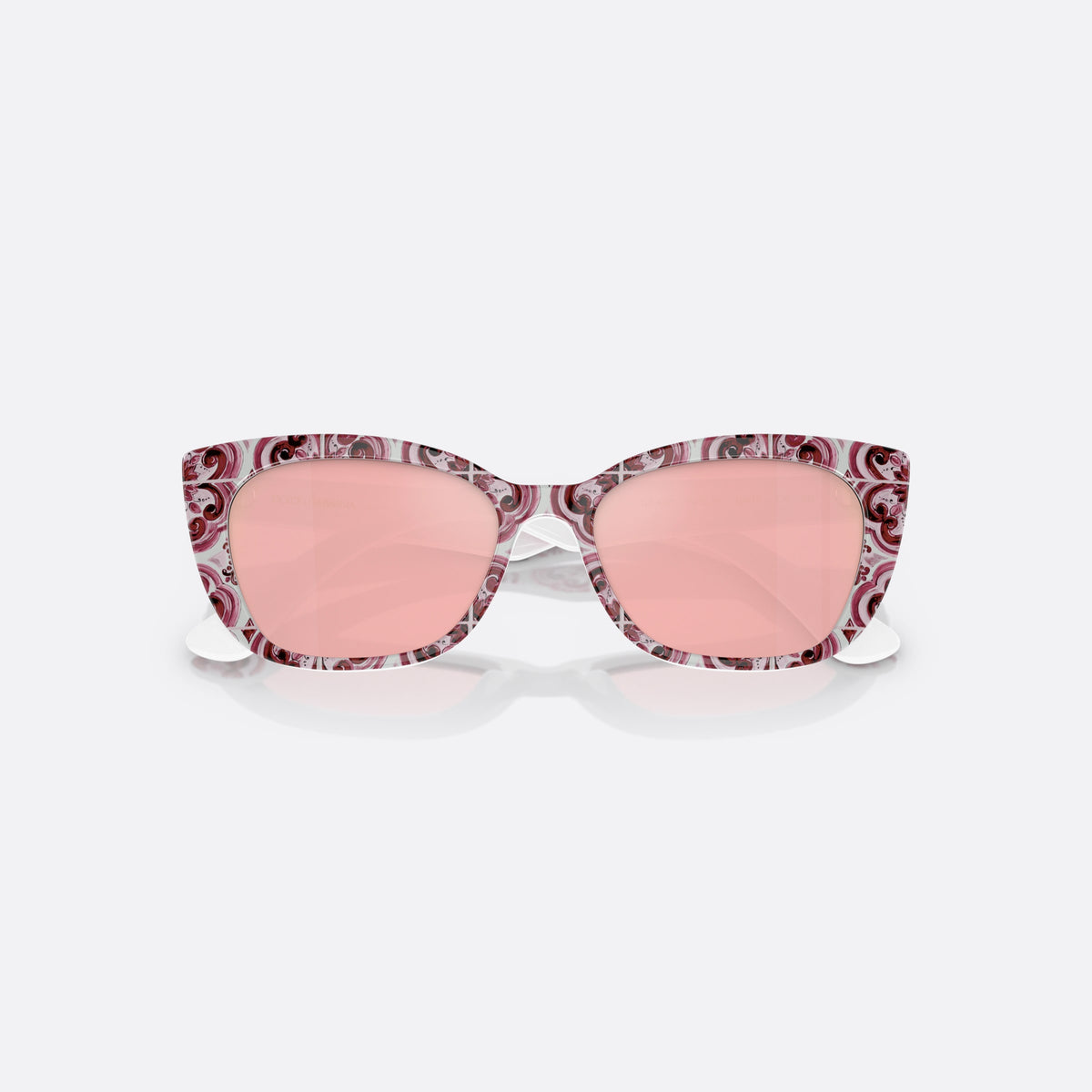 Dolce & Gabbana DX4427 3425E4 sunglasses, multicolor cat eye frame for kids, plain bridge, flat temples, full-rim frame, folded