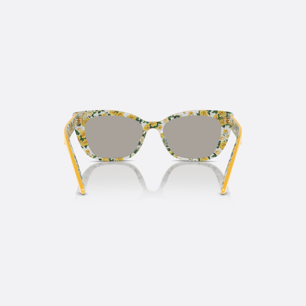 Dolce & Gabbana DX4427 34437J sunglasses, yellow cat eye frame for kids, plain bridge, slim tapered temples, full-rim frame, back view