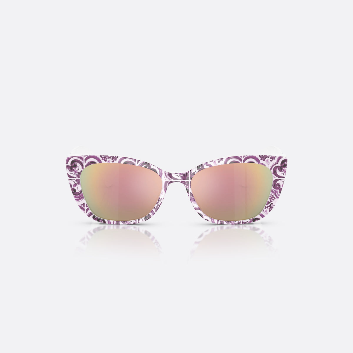 Dolce & Gabbana DX4427 34595R sunglasses, multicolor cat eye frame for kids, plain bridge with frame, brand lettering on temples, front view