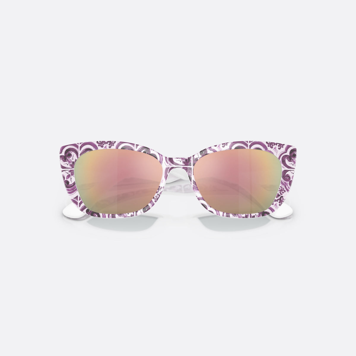 Dolce & Gabbana DX4427 34595R sunglasses, multicolor cat eye frame for kids, plain bridge with frame, brand lettering on temples, folded