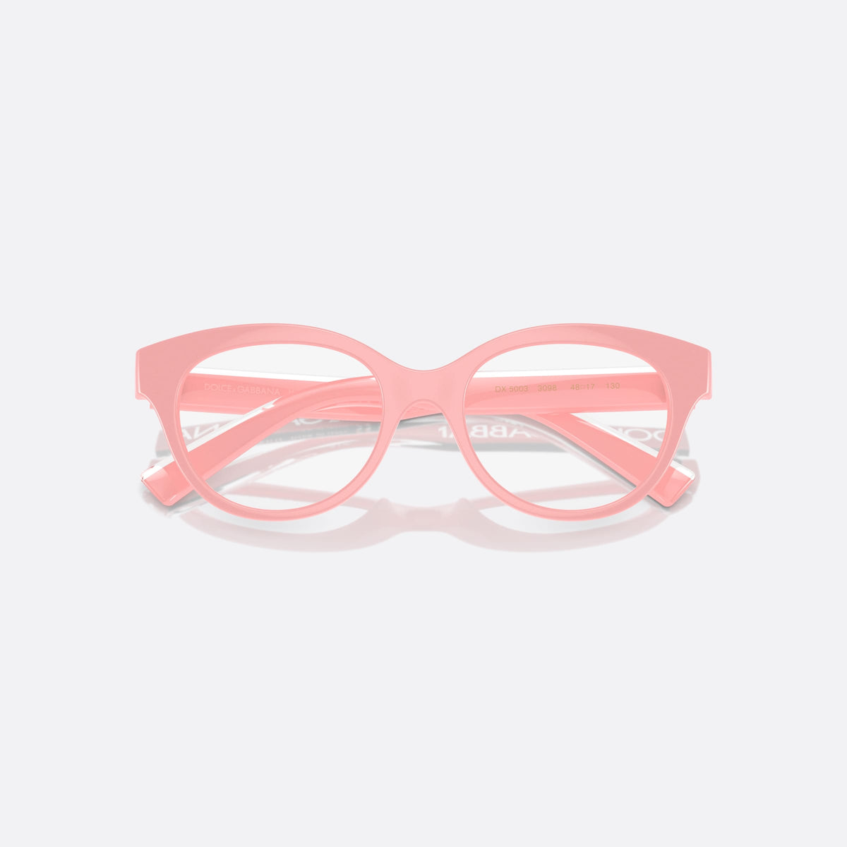Rame ochelari de vedere Dolce & Gabbana DX5003 3098, phantos roz, pentru copii, punte simplă integrată, literele brandului pe braț, cu brațele pliate