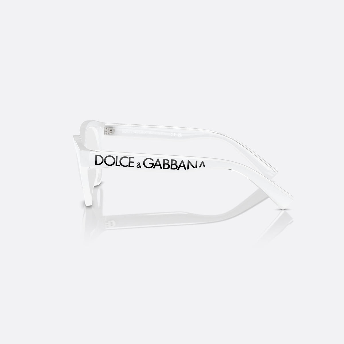Dolce & Gabbana DX5003 3312 eyeglasses, white phantos frame for kids, plain bridge, brand lettering on temple, full-rim frame, side view