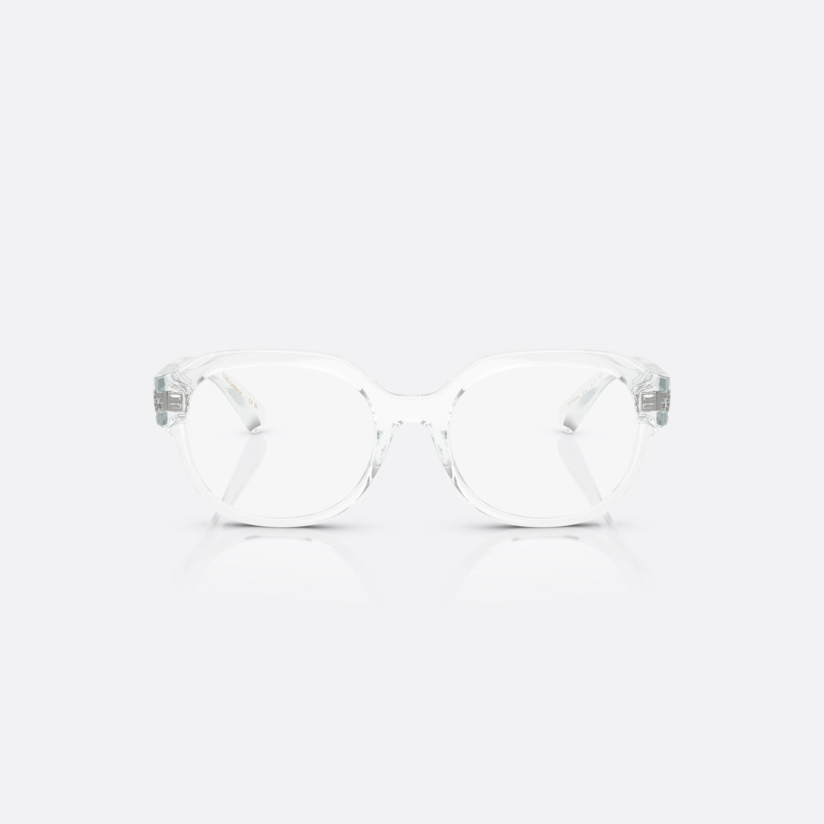 Dolce & Gabbana DX5004U 3133 eyeglasses, clear round frame for kids, plain bridge with smooth arc, brand logo on temples, front view