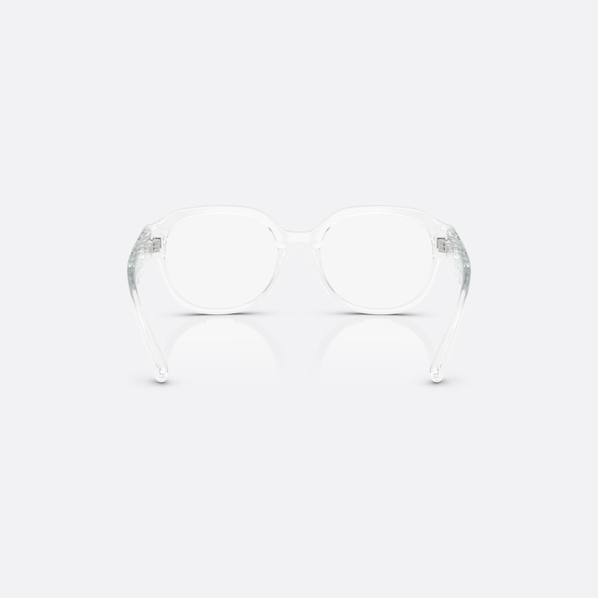Dolce & Gabbana DX5004U 3133 eyeglasses, clear round frame for kids, plain bridge with smooth arc, brand logo on temples, back view