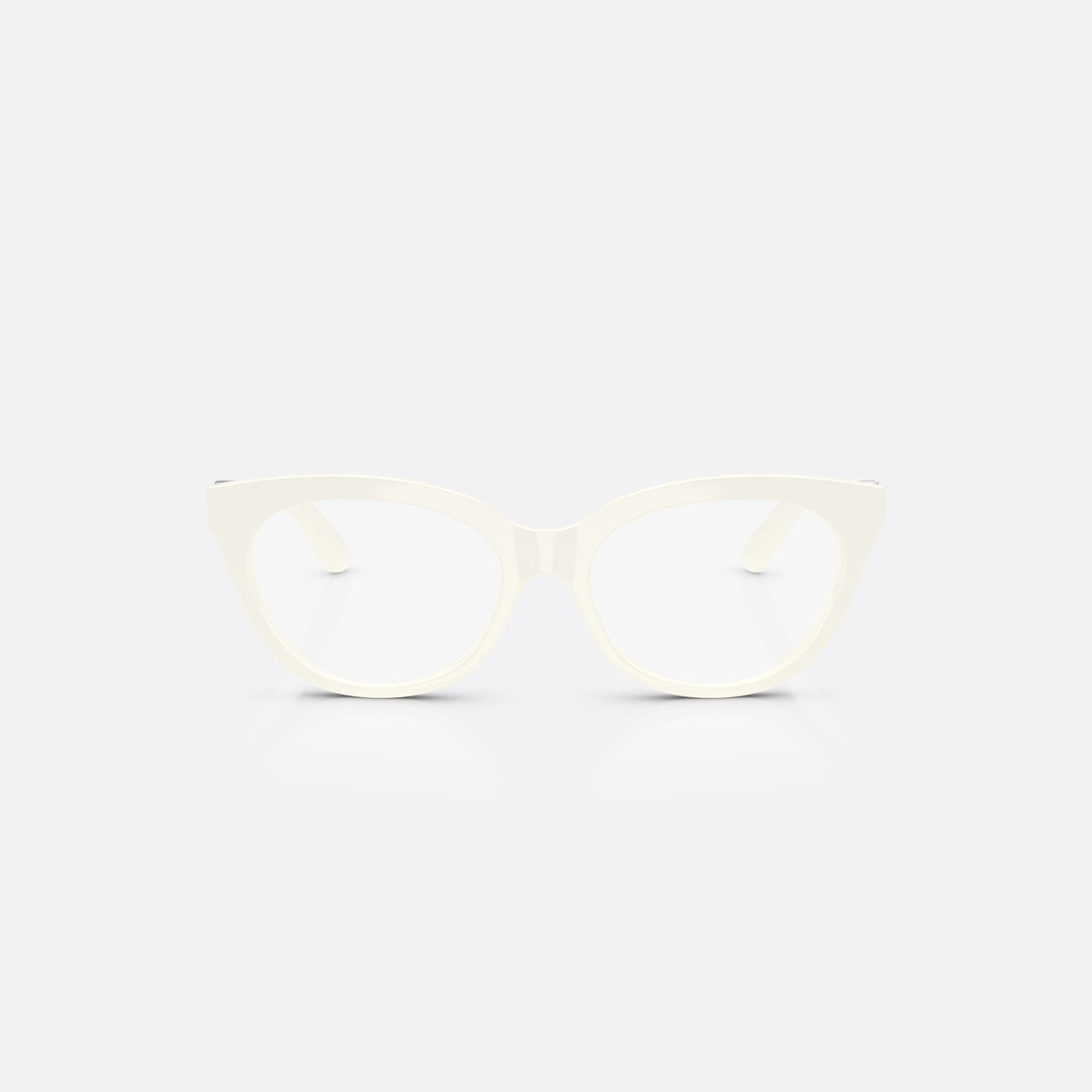 Dolce & Gabbana DX5005U 3312 eyeglasses, white butterfly frame for kids, plain integrated bridge, brand logo on temples, front view