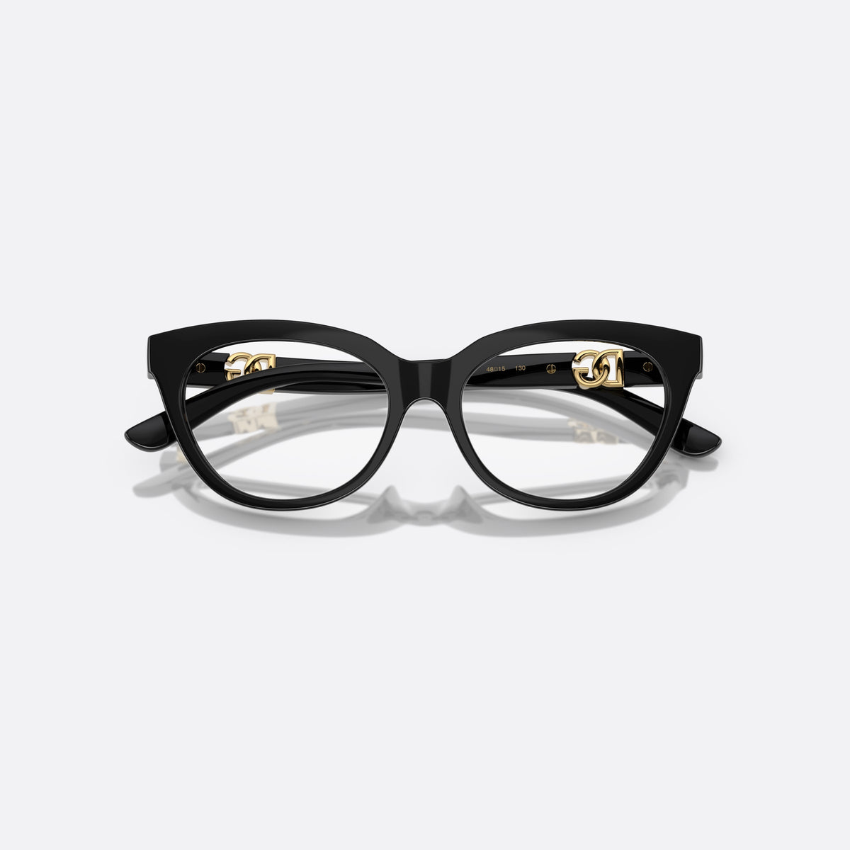 Rame ochelari de vedere Dolce & Gabbana DX5005U 501, fluture negru, pentru copii, punte integrată simplă, placă cu logo pe brațe, cu brațele pliate