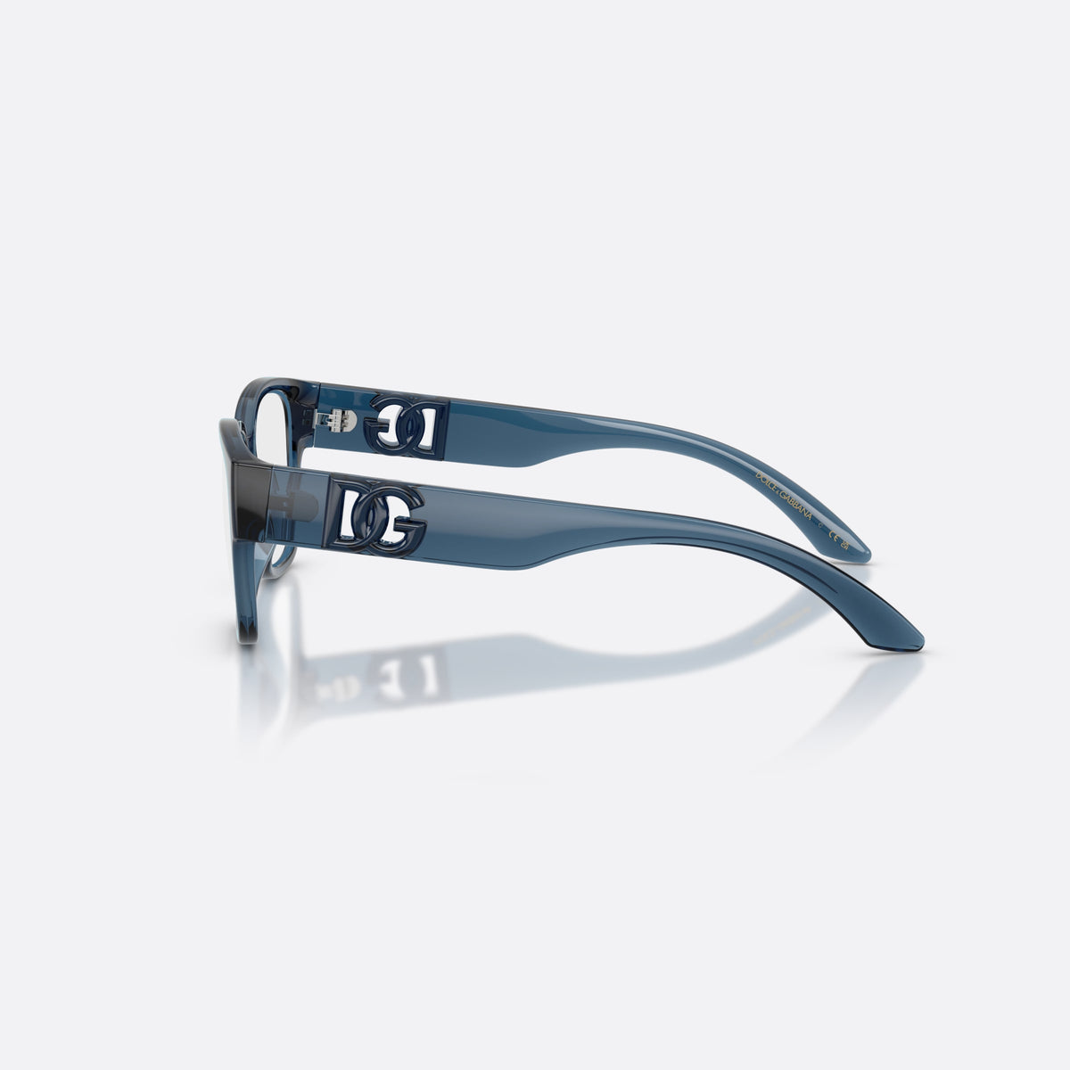 Rame ochelari de vedere Dolce & Gabbana DX5006 3009, patrati albastru, pentru copii, punte simplă tip șa, logo al brandului pe brațe, vedere laterală