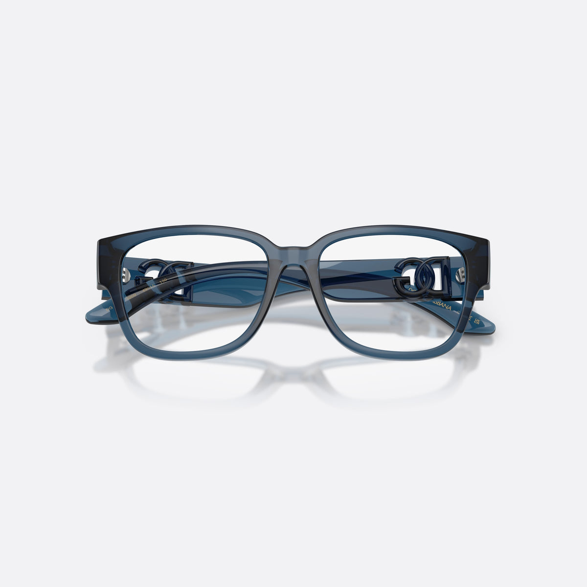 Rame ochelari de vedere Dolce & Gabbana DX5006 3009, patrati albastru, pentru copii, punte simplă tip șa, logo al brandului pe brațe, cu brațele pliate