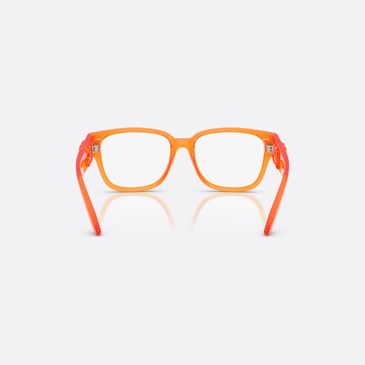Dolce & Gabbana DX5006 3388 eyeglasses, orange square frame for kids, plain bridge, brand logo on temples, wide tapered temples, back view